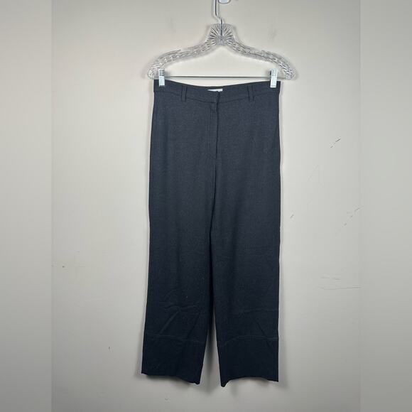 Gunex Made in Italy Wool Hugh Waist Trouser Heather Grey Size 6 EUC Virgin Wool - Picture 1 of 7
